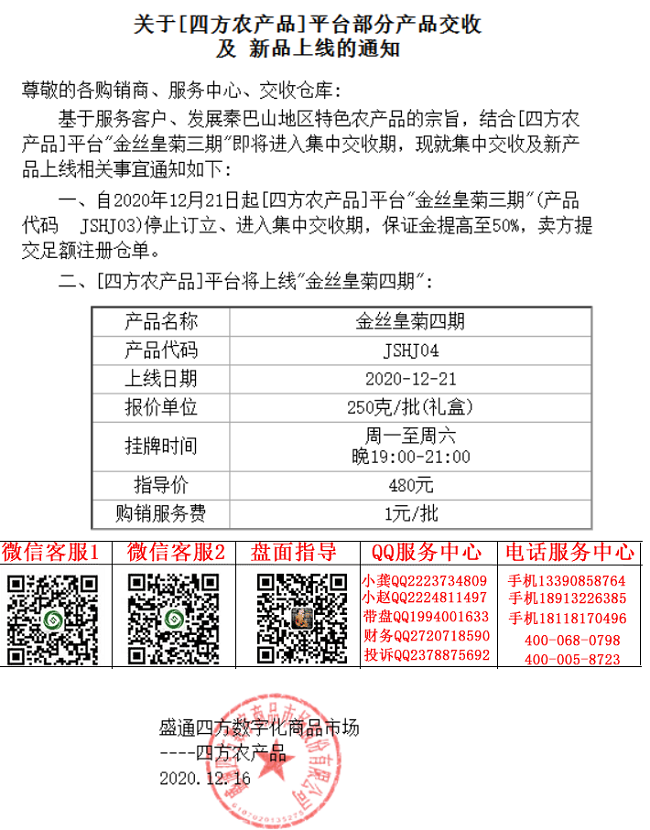 盛通四方农产品金丝皇菊四期